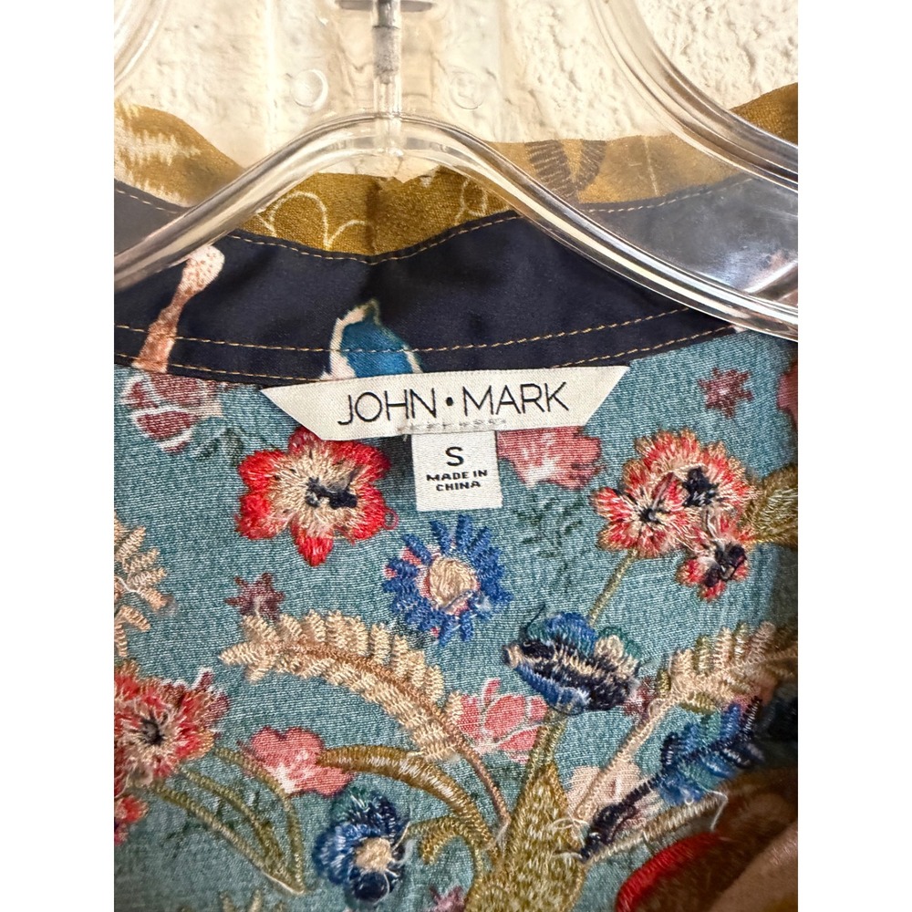 John Mark Women Teal Rust Patchwork Embroidered F… - image 2